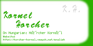 kornel horcher business card